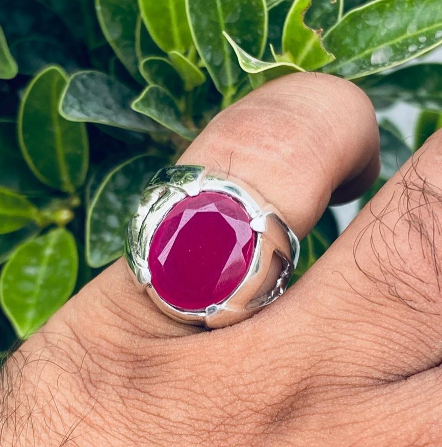 Ruby Ring Oval Cut Handmade Sterling Design Ruby Ring Gift Yaqoot
