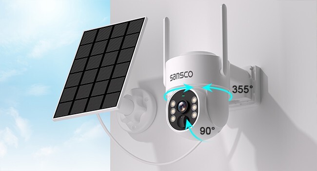 8CH Wireless Solar Powered CCTV Security System 4MP WiFi Audio PTZ Camera