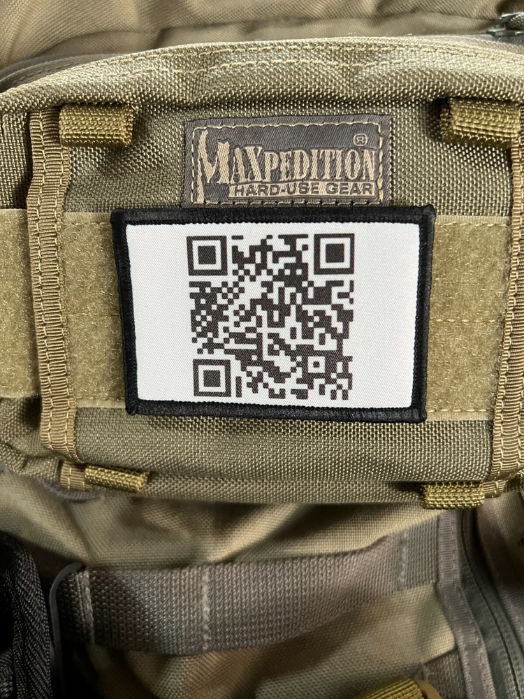 Rick Roll QR Code Funny Morale Patch 2x3" Tactical Military USA Hook