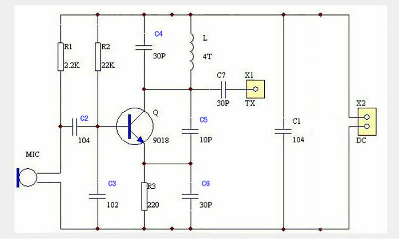 2Pcs FM Radio Microphone Transmitter Module DC 3-6V 80MHz-108MHz PCB DIY Kits
