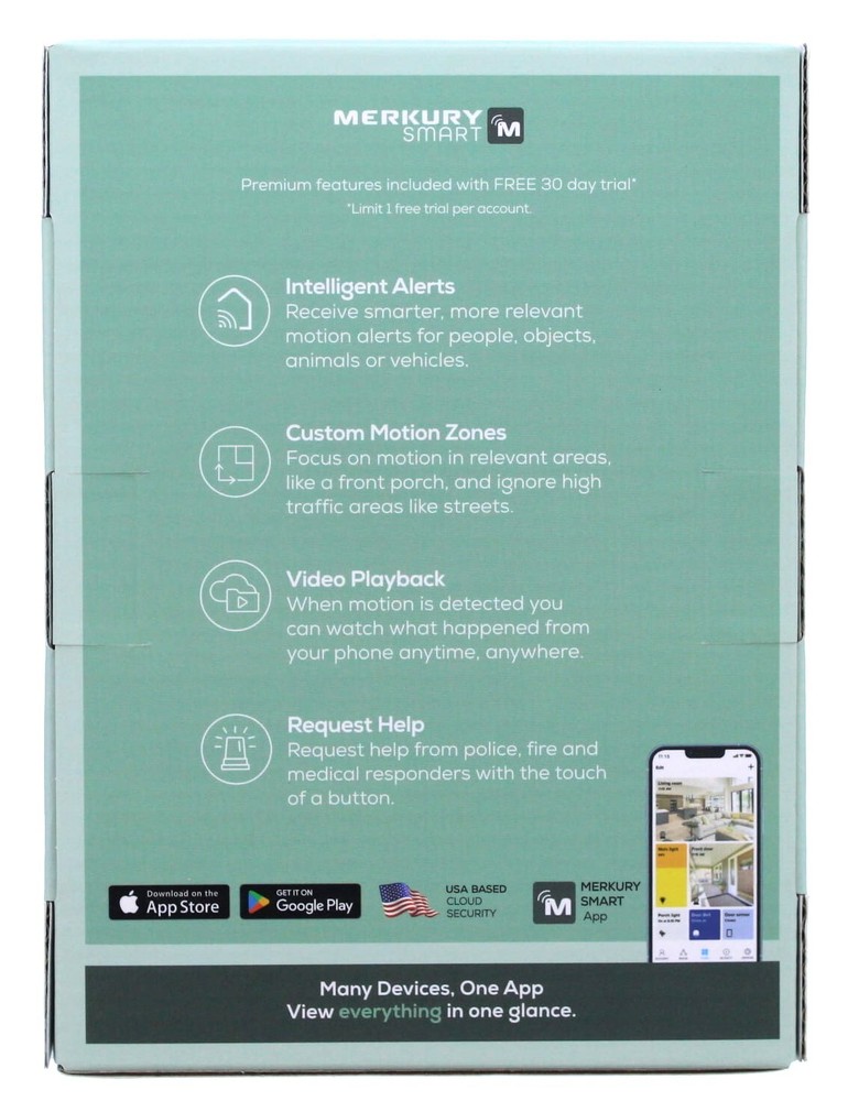 Merkury Smart Battery Doorbell Camera (Black)
