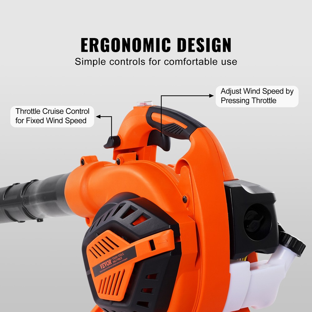 VEVOR Gas Leaf Blower 79CC 2-Cycle Handheld Leaf Blower 425CFM Air Volume
