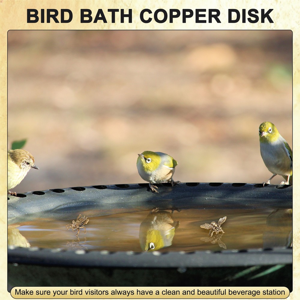 5-Pack Bird Bath Copper Disk, Mini Bird Bath Copper Ornaments [Cricket]