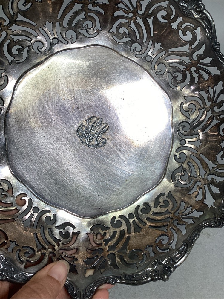 Reed & Barton Silverplate Pierced Footed Fruit Bowl #4865