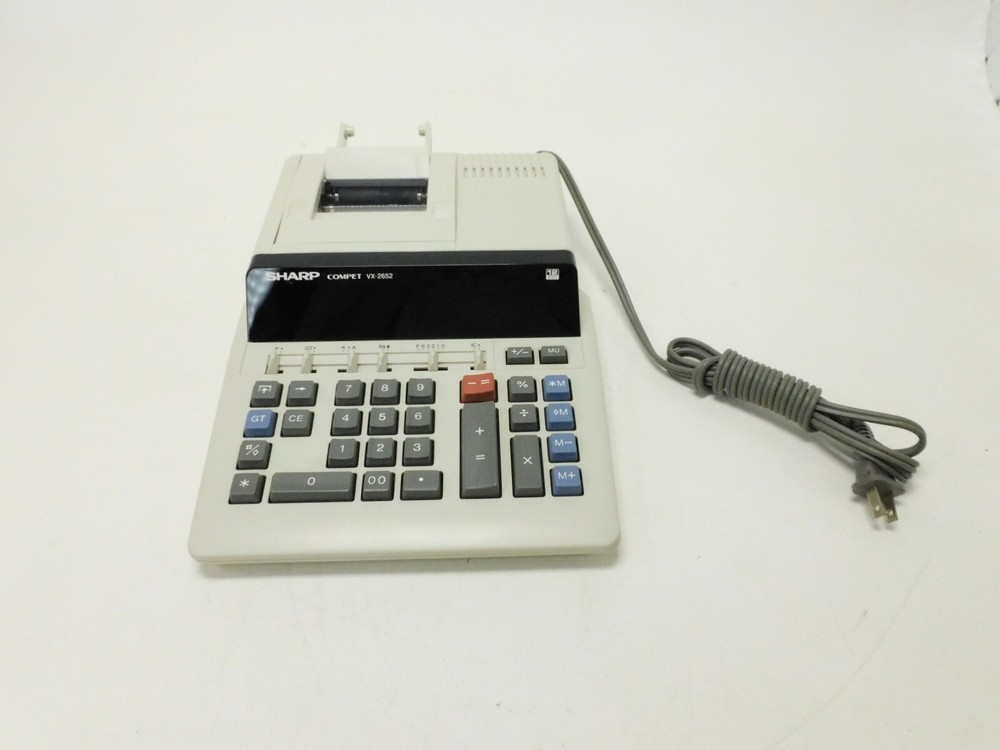 Vintage Sharp Compet VX-2652H Desktop Electronic 12 Digit Printer Calculator