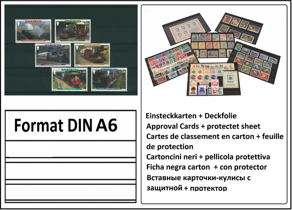 1000-A6-Einsteckkarten-Steckkarten-Klemmkarten-LOOK-3-Streifen protective flap