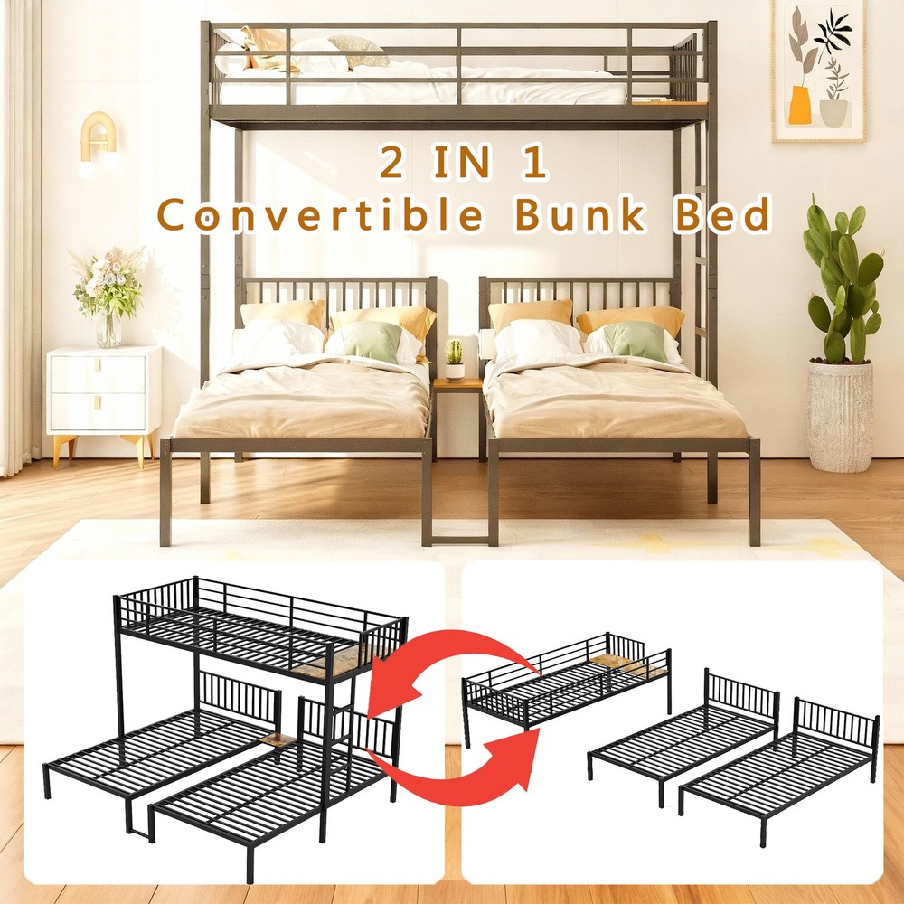 Black three-layer metal bed(This product comprises two parcels. This link corr