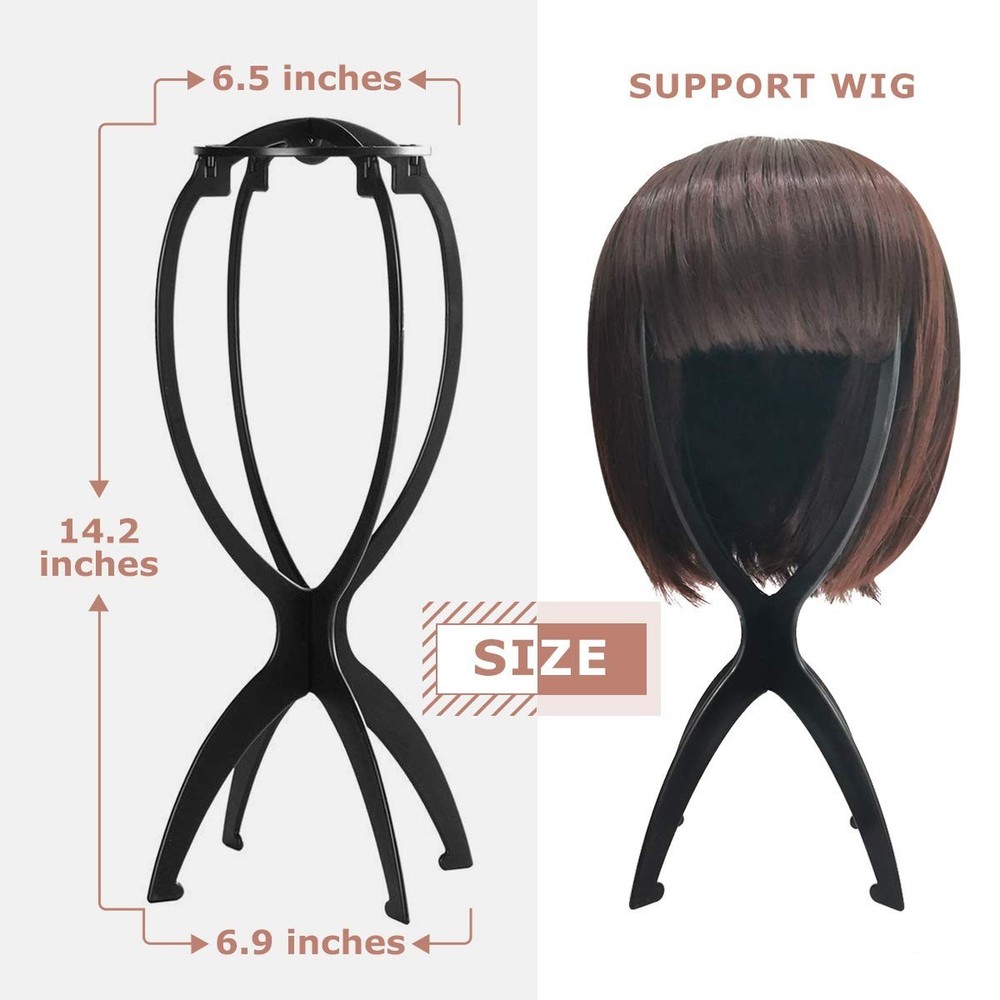 Essential Collapsible Wig Head Stand Set - Lightweight & Space-Saving 2-Pack