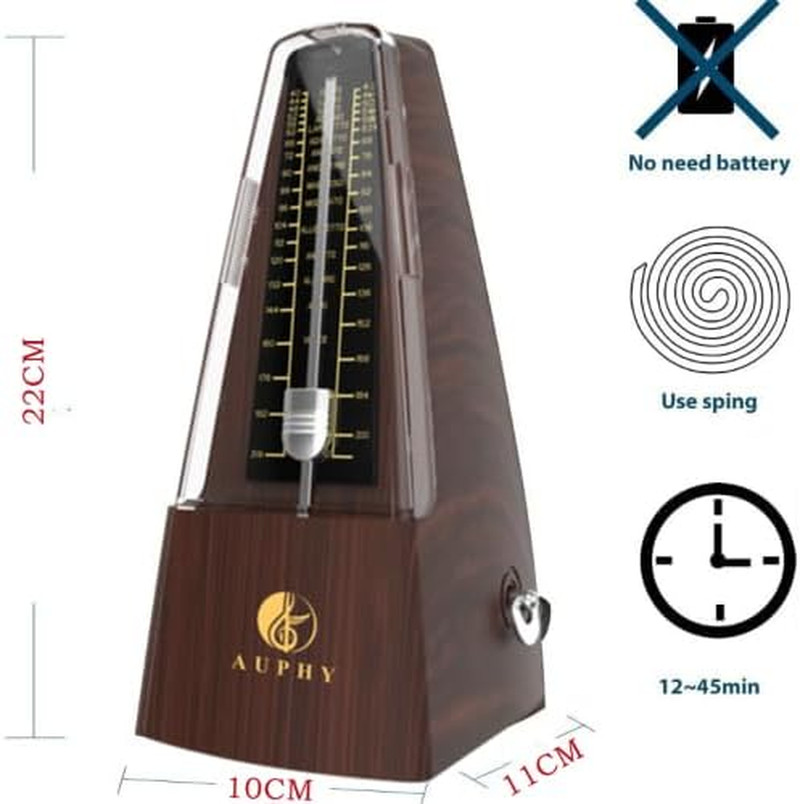 Mechanical Metronome with Accent Bell, Classic Shape, Accurate Beat, Multiple Be