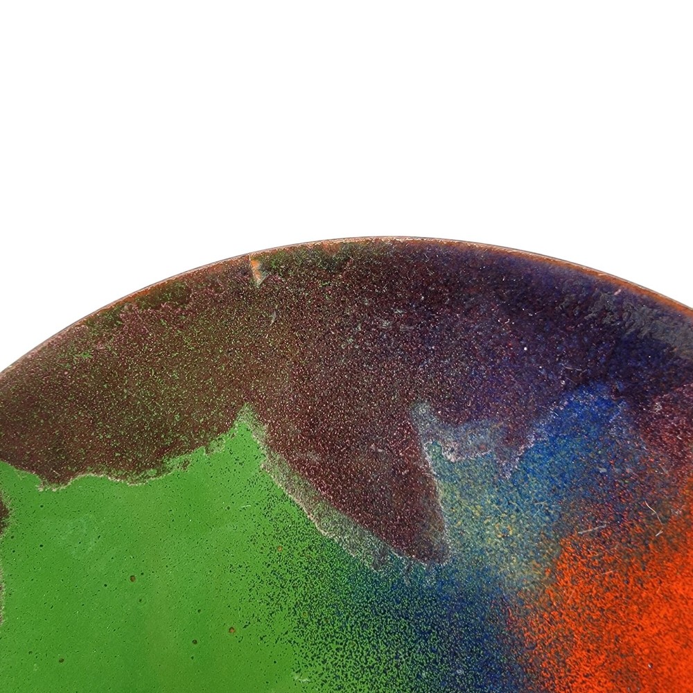 Abstract Aurora Borealis Maple Leaf Enamel On Copper Plate