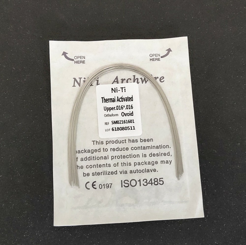 20 Packs 200 Pcs Thermal Activated NITI Rectangular Arch Wire Bows Ovoid Form