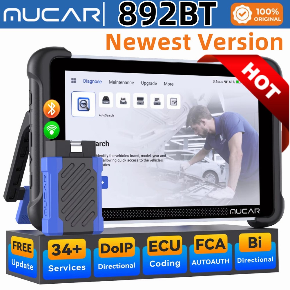 ✅892BT Car All System Diagnostic Scanner KEY Coding Bidirectional Tool CANFD FCA