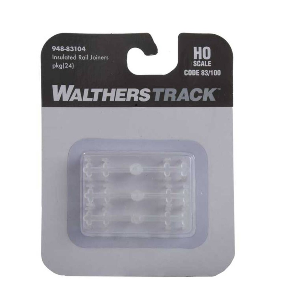 Walthers Code HO Code 83 or 100 Insulated Rail Joiners 24 Pack