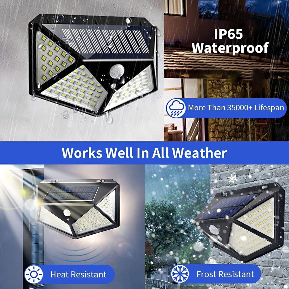 2 Pack Solar Outdoor Lights, IP65 Waterproof Motion Sensor Outdoor Lights