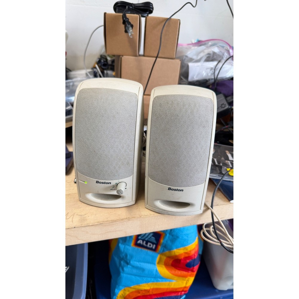 Boston Acoustics BA265 Powered Computer Speakers Multimedia System Beige