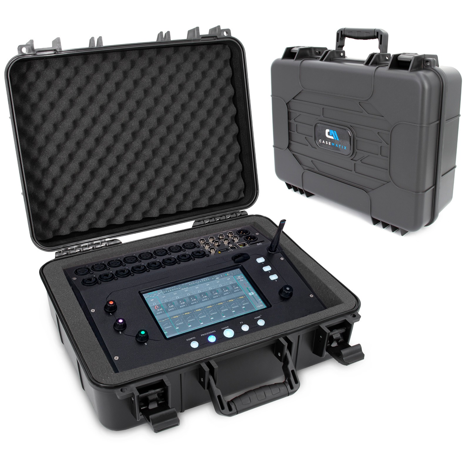 CASEMATIX Hard Travel Case for Allen & Heath CQ-18T or CQ-12T Digital Mixers