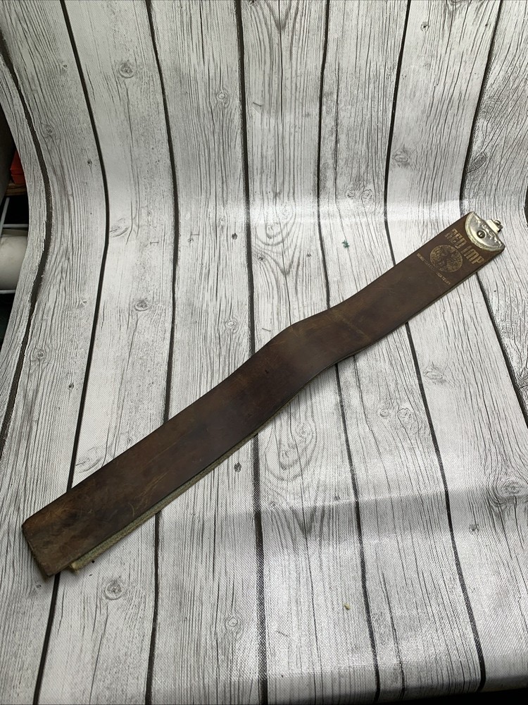 RED IMP Leather Razor Strop Strap BARBER SHARPENING Clip 2-Sections