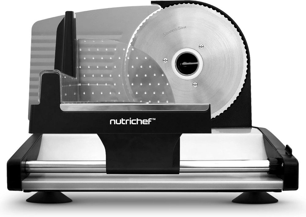 200W Automatic Electric Meat, Deli & Bread Slicer with Adjustable Thickness