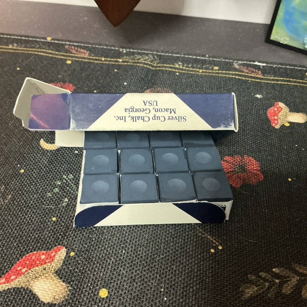 Silver Cup Billiard Chalk - ONE Dozen (Navy)