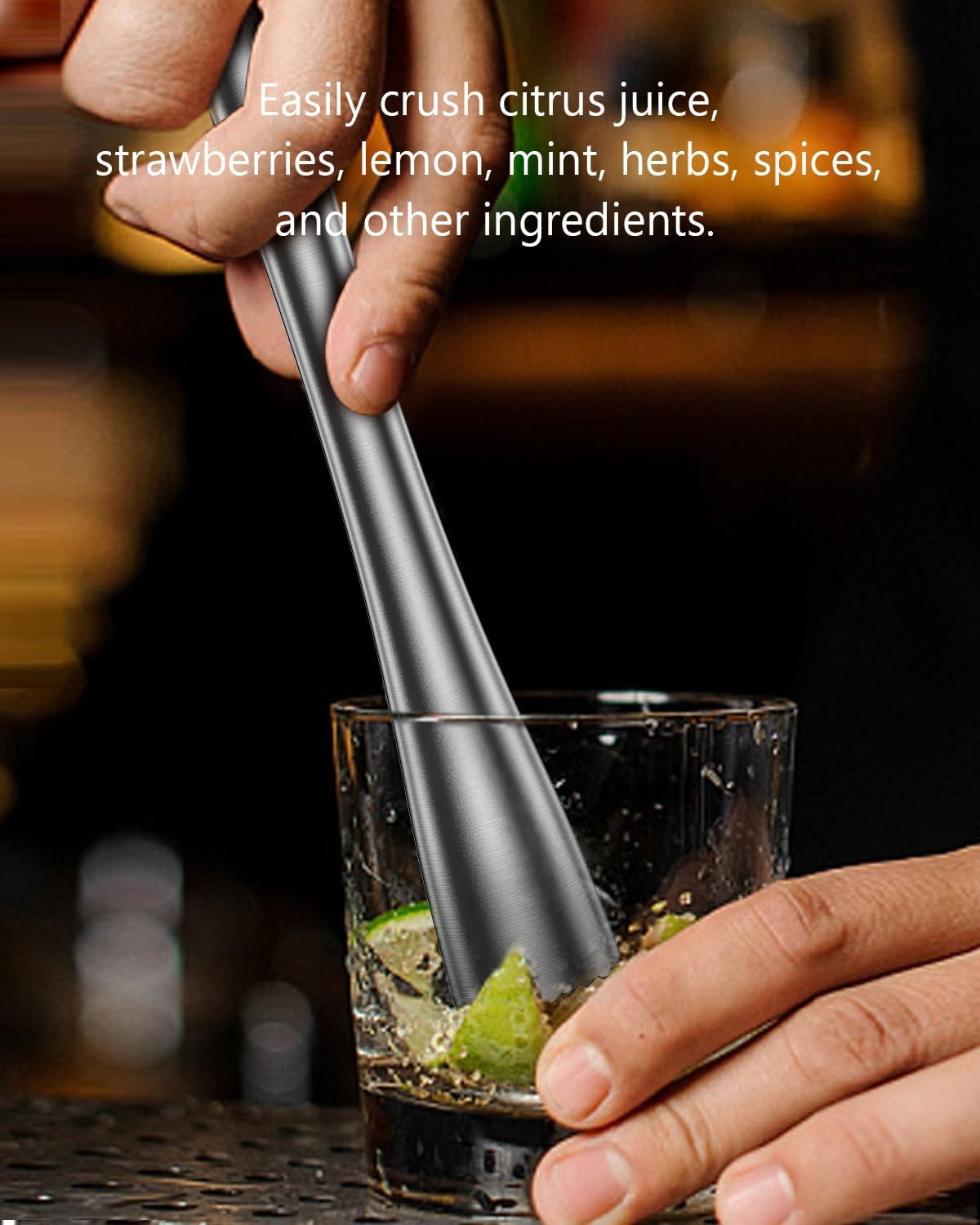 10 Inches Stainless Steel Muddler and Mixing Spoon 10 inches,