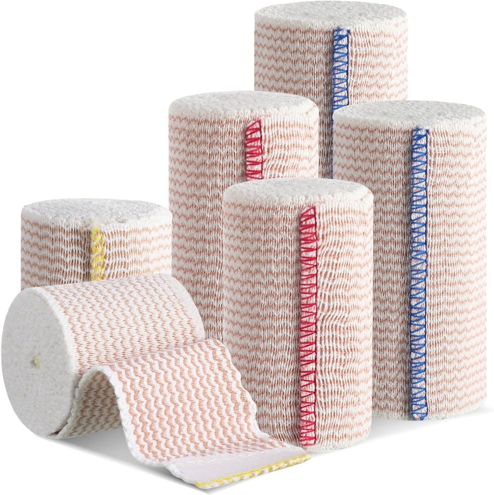 6 Pack Premium Elastic Bandage Wrap, Compression Wrap for Legs,...