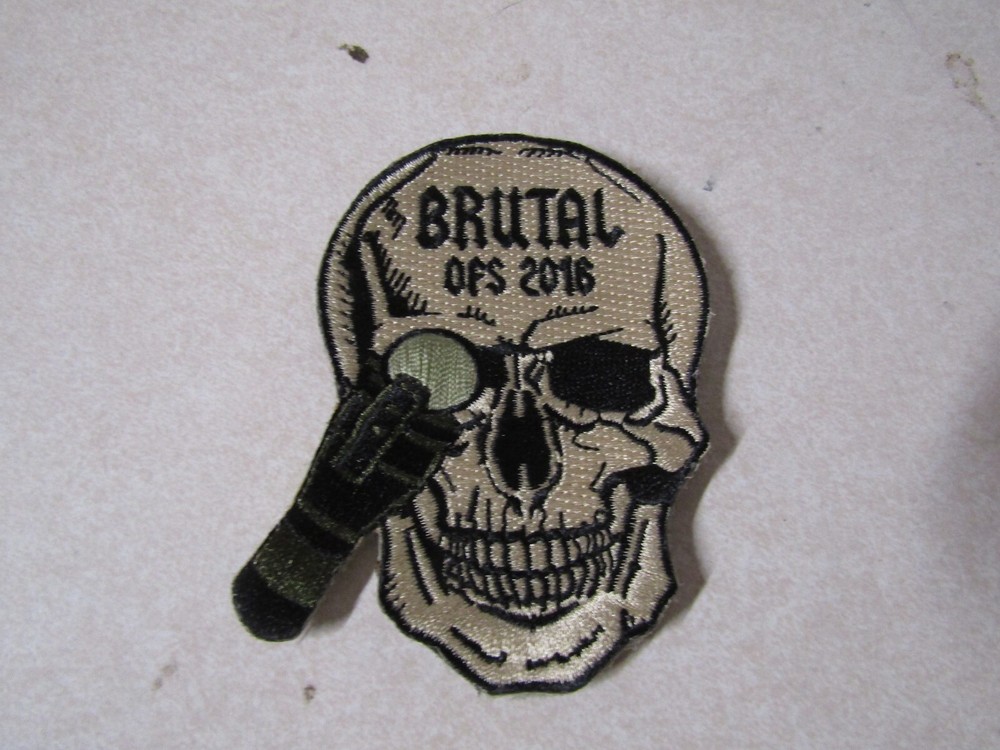 MILITARY PATCH HOOK & LOOP BRUTAL OFS 2016 OPEN FLIGHT SOLUTIONS GREENISH
