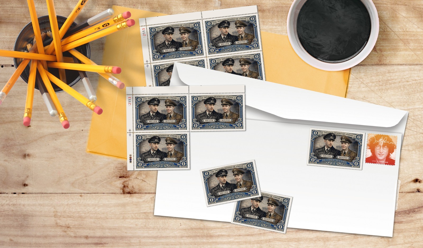 Trump - Bovino - Miller - The Henchmen (Artistamp, Faux Postage, Cinderella)