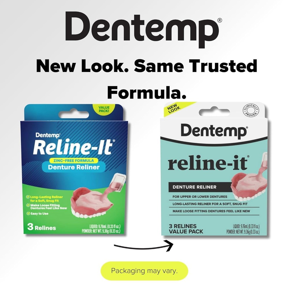 Dentemp Denture Reline Kit Value Pack - Advanced Formula It Clear