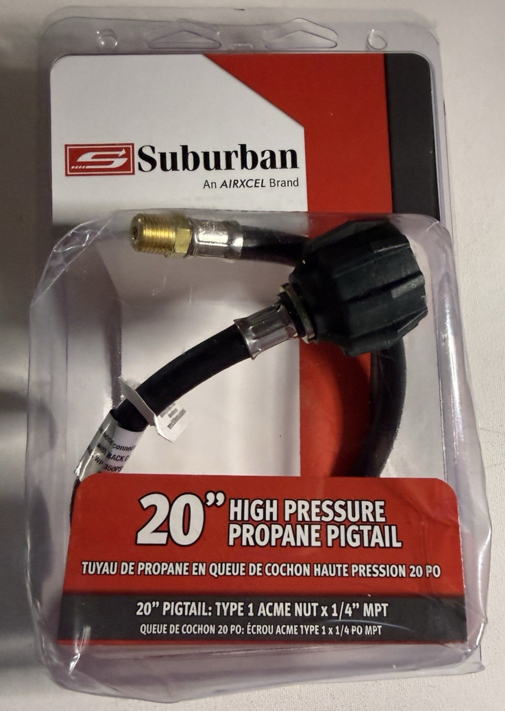 Suburban LP-PT20M 20-Inch Pigtail Type 1 Acme Nut with 1/4-Inch MPT