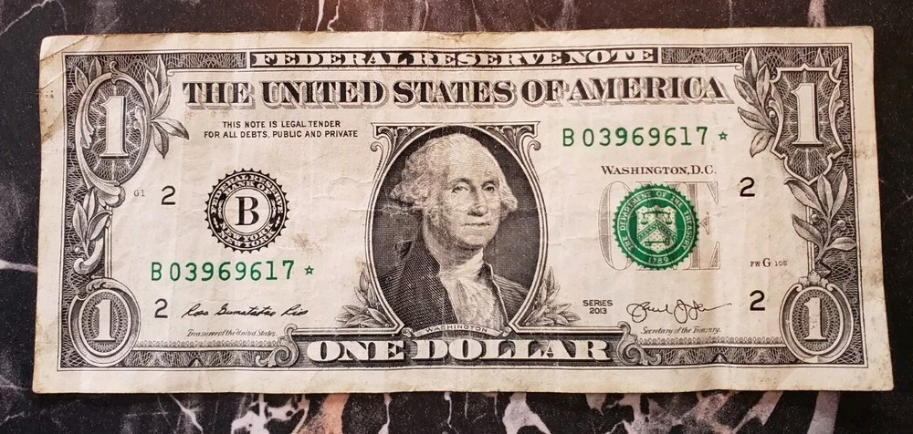 2013 B Star Note Duplicate Error Fancy Serial Number! Let's Match! 🍐