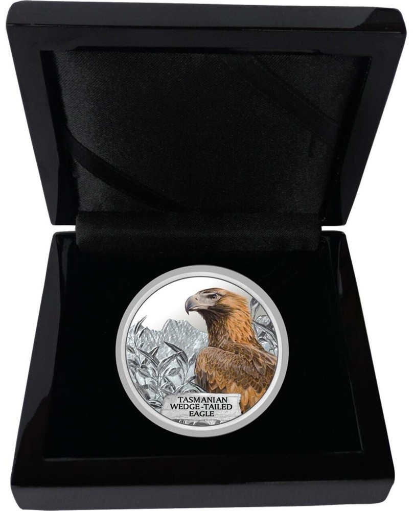 Tuvalu 2012 Tasmanian Eagle Silver Colored Coin Endangered & Extinct Perfect
