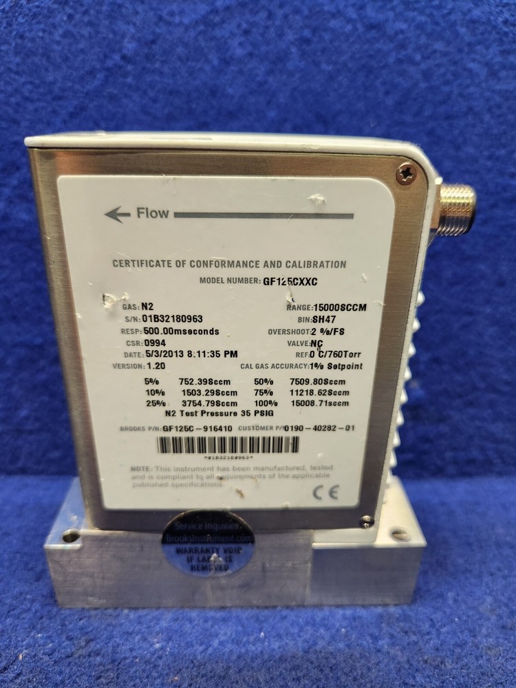 Brooks Instruments GF125CXXC MFC Mass Flow Controller N2 15000SCCM