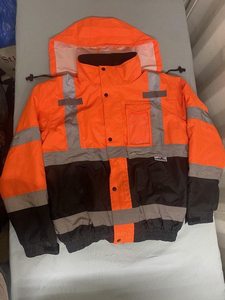 TrueCrest Industrial Protective Safety Jacket Orange Black Gray
