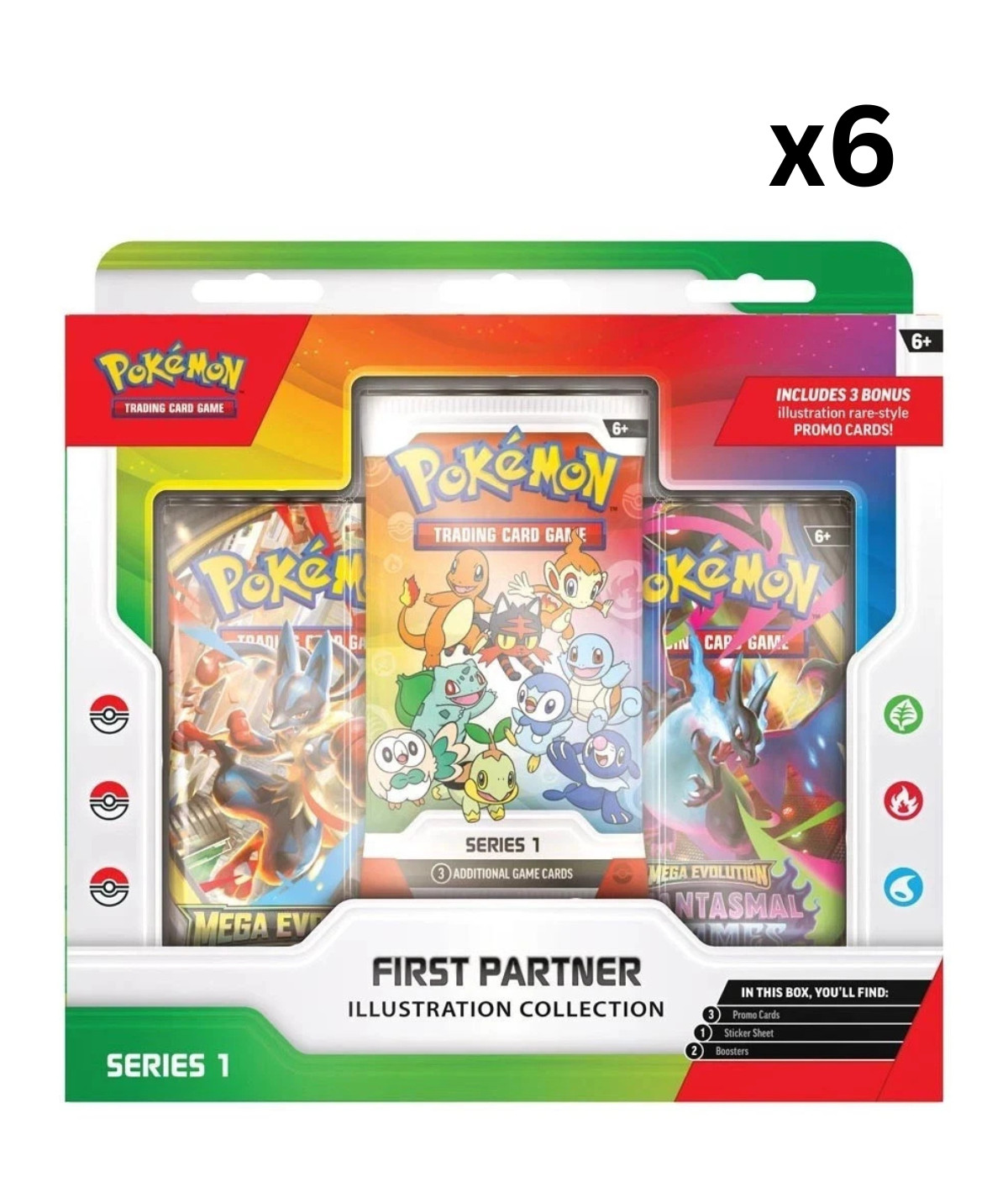 Pokemon TCG First Partner Illustration Collection Series 1 x 6 Case PRESALE 3/20