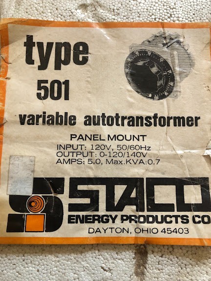 VARIABLE AUTOTRANSFORMER - TYPE - 501