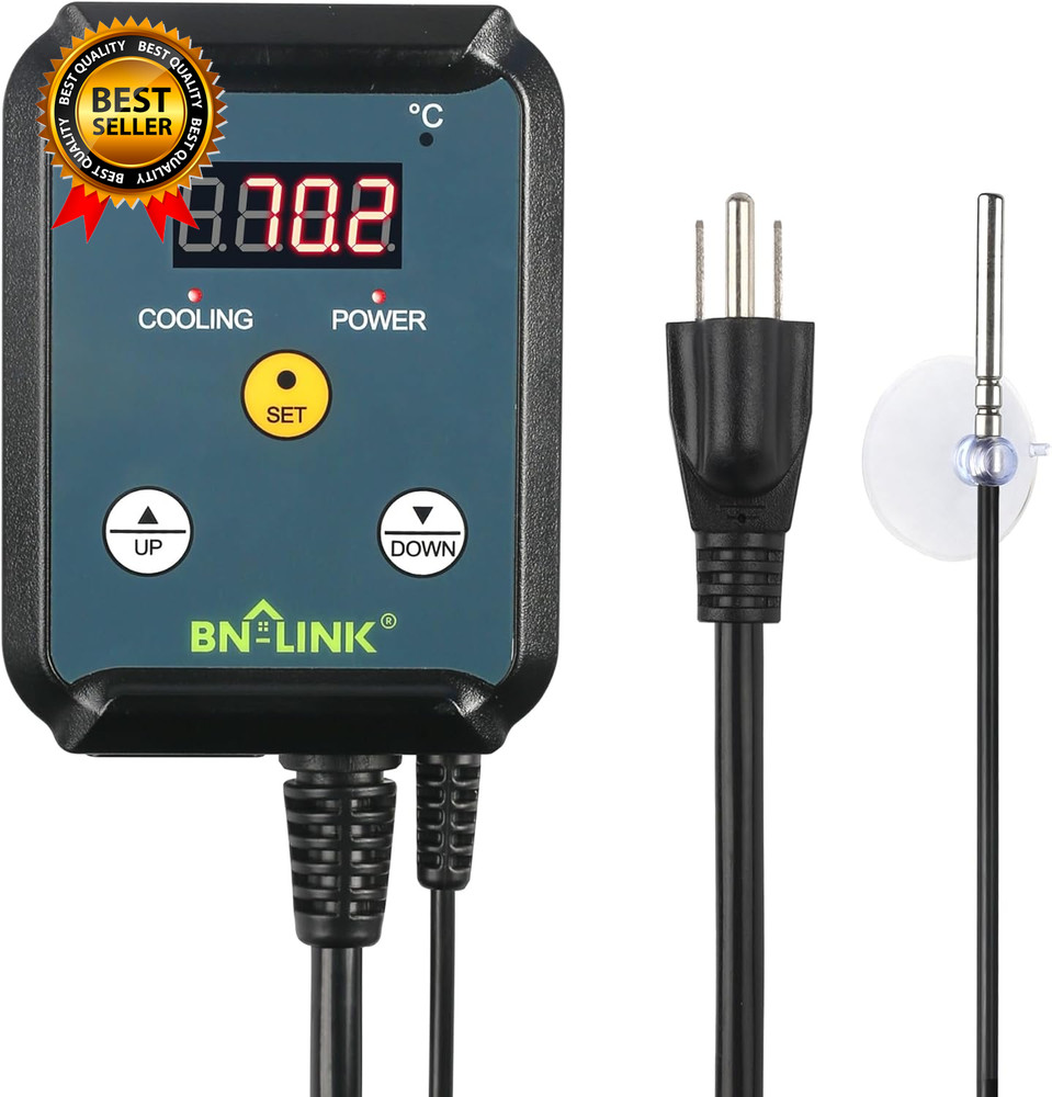 Digital Cooling Thermostat Controller Temperature Controlled Outlet for Attic