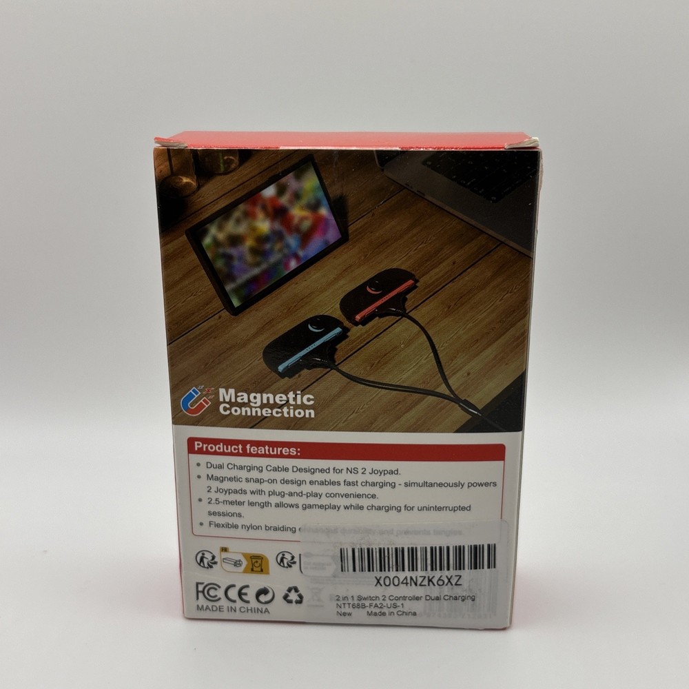 Nintendo Switch 2 Magnetic Charging Cable 2 Pack 2.5 Meter Cord NS2
