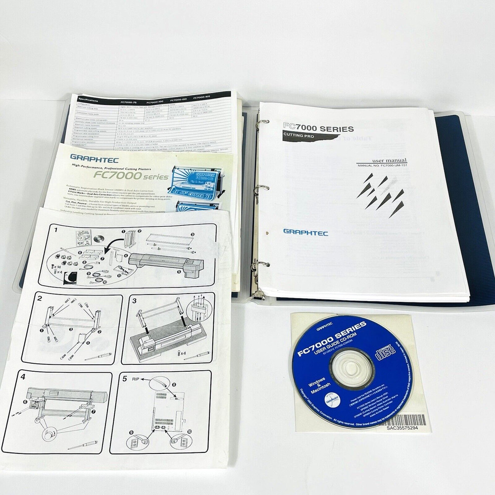 Graphtec FC7000 Series Cutting Pro User Manuals and Software Disc