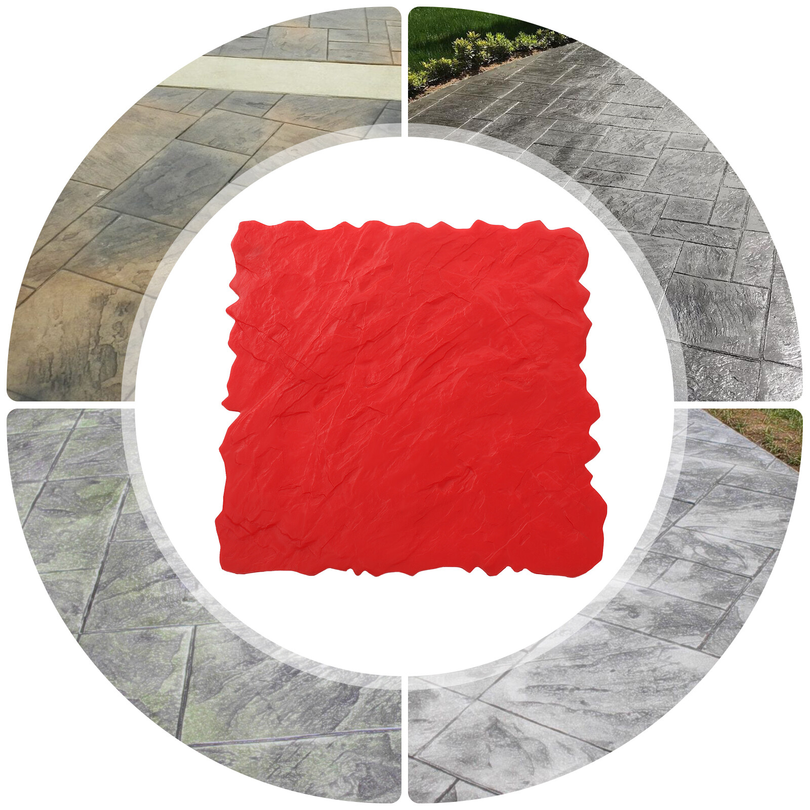 Concrete Seamless Stamp Mat 19.69*19.69in Red Concrete Stamp Molds 5.73 lbs NEW