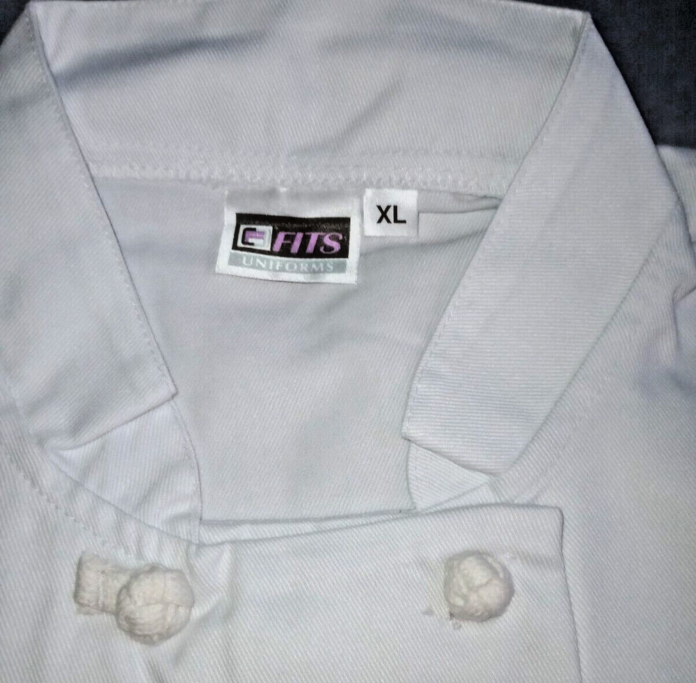 (2) White Long Sleeve Chef Coat Jacket Size XL