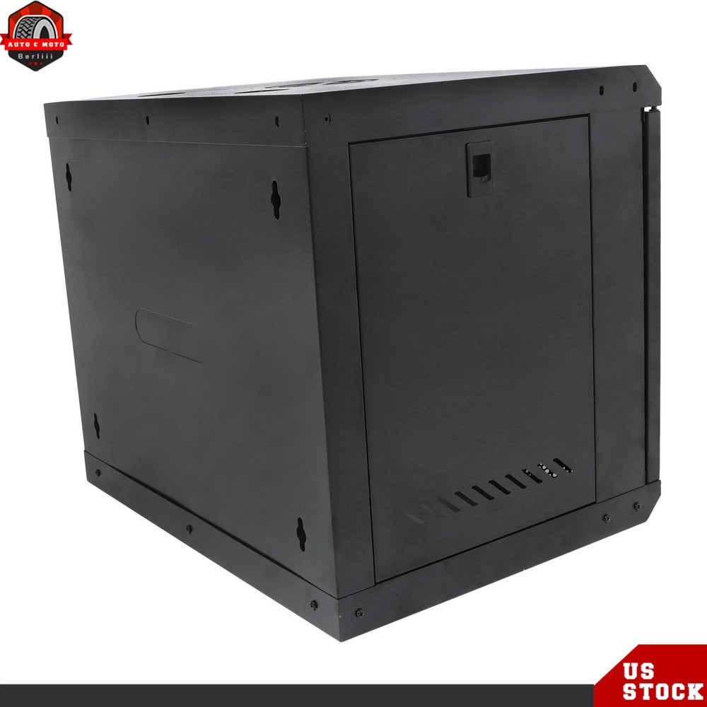 9U Network Server Cabinet Rack Wall Mount 15.5'' Deep Door Lock High Security