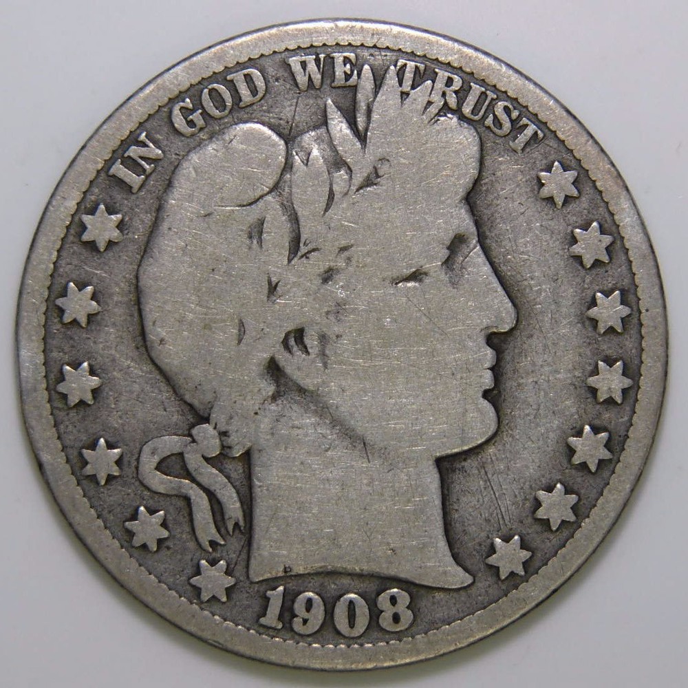 1908-S Barber Half Dollar 50c k470