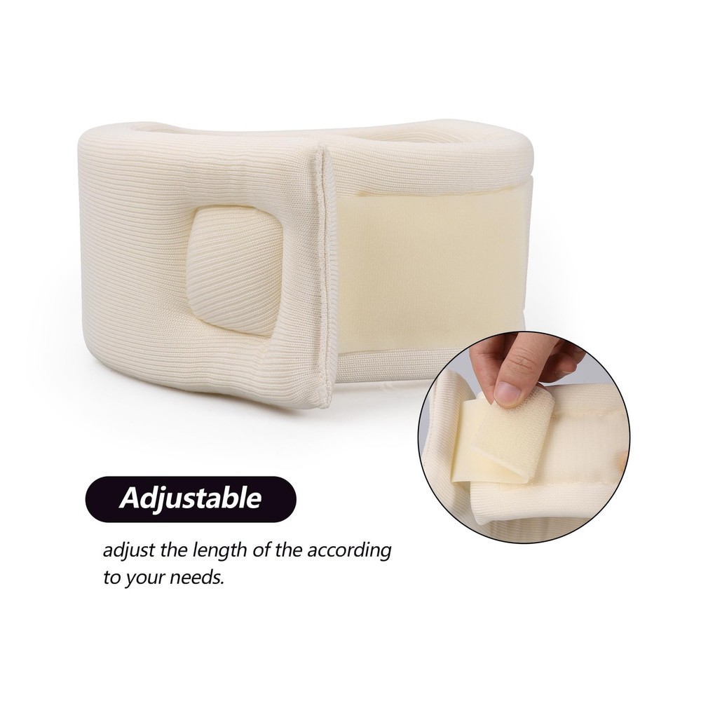 Soft Foam Neck Brace Universal Cervical Collar, Adjustable Medium, White