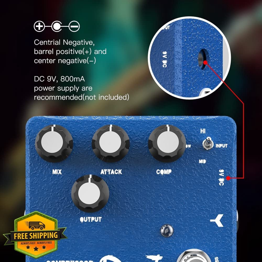 JOYO D55 Compressor Clean Boost 3 Band EQ Guitar Pedal