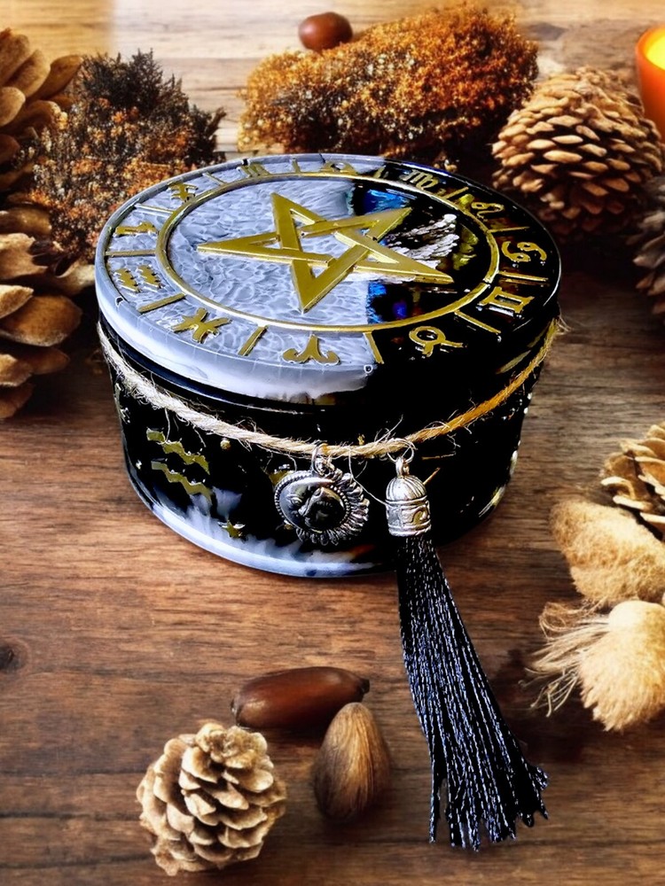 Protection candle, Paganism. Intentional candle with esoteric herbs. Gift Inside