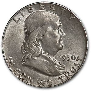1950 Franklin Half Dollar AU