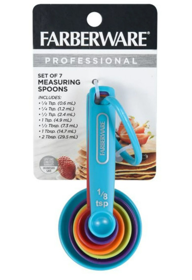 Farberware Plastic Professional 7 Piece Multi-Colored Measuring Spoon Set