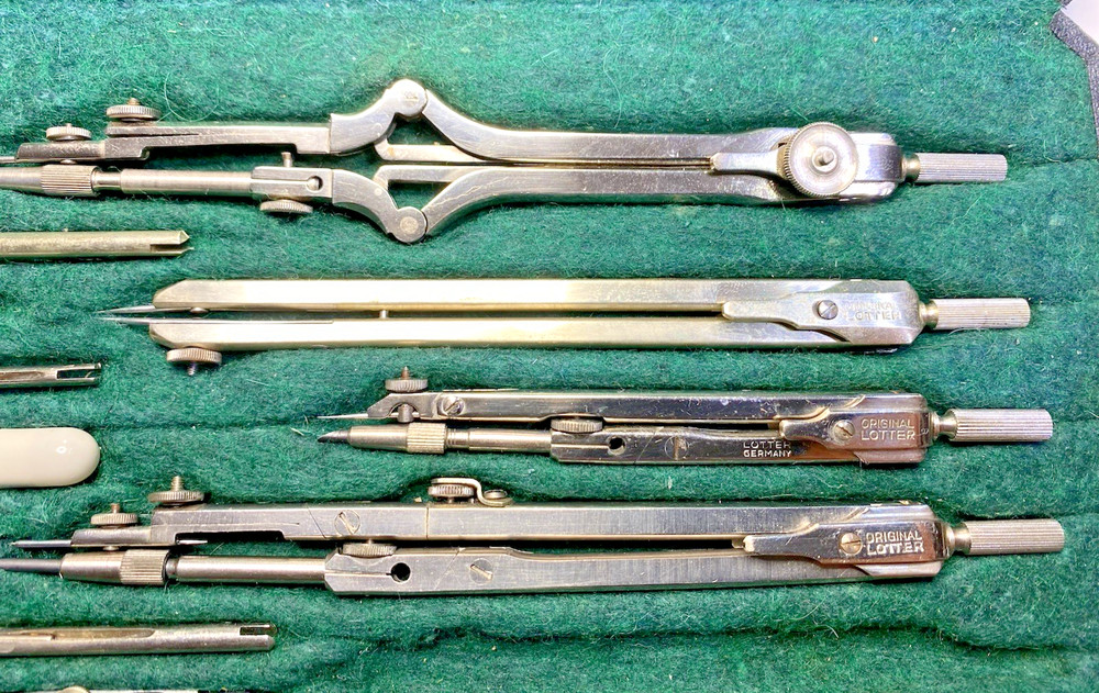 RARE Prazision Lotter Drafting Set w/Parallel Compass.- Bavaria –Original Case
