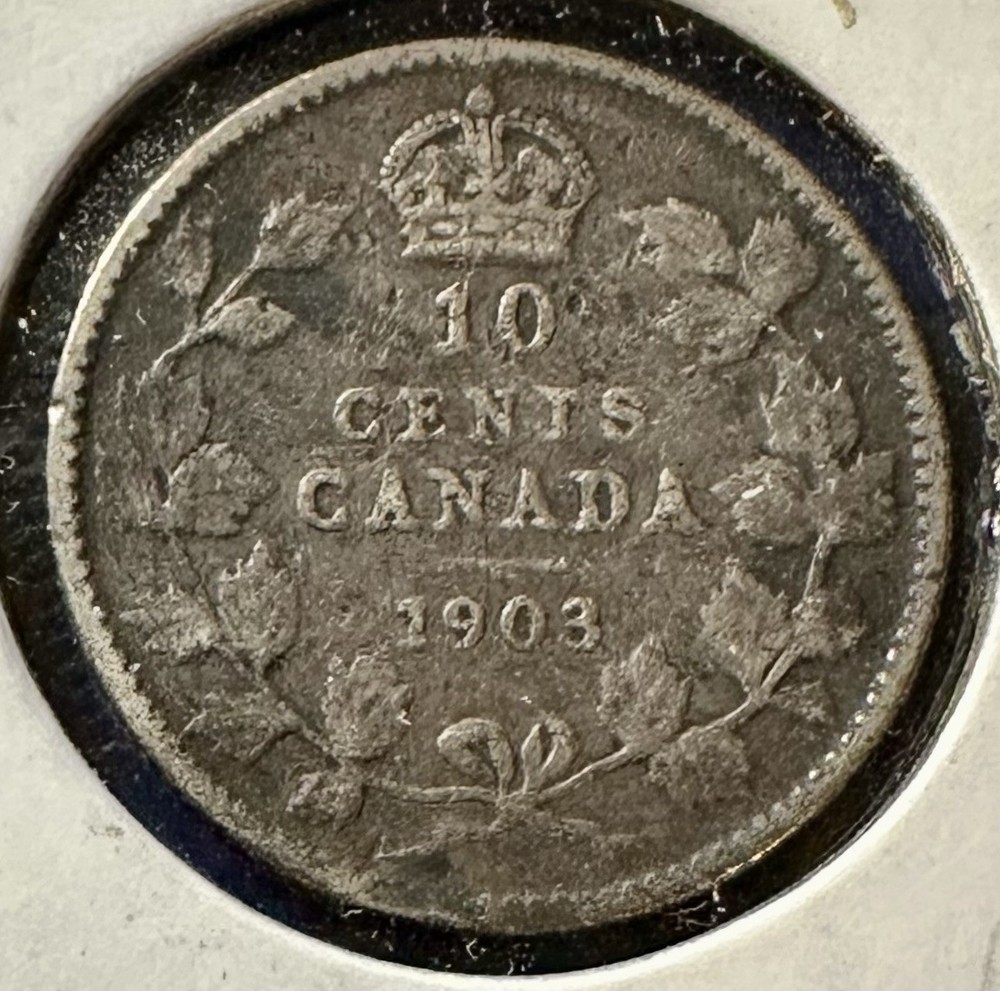RARE 1903 (No Mint) Canada 10 Cent SILVER KM 10