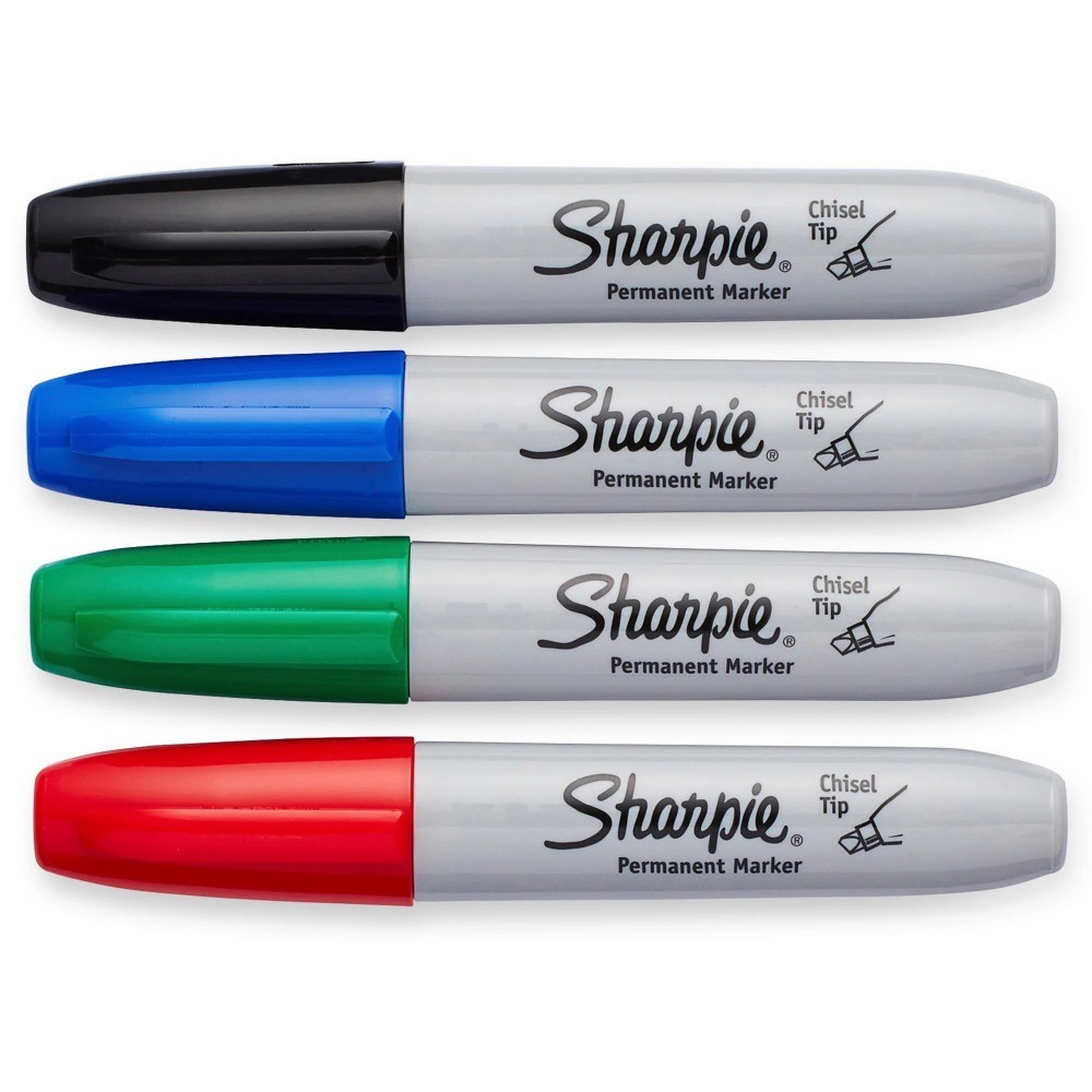 King Size Permanent Markers Chisel Tip for Poster Boards 4 Count 3 Pack